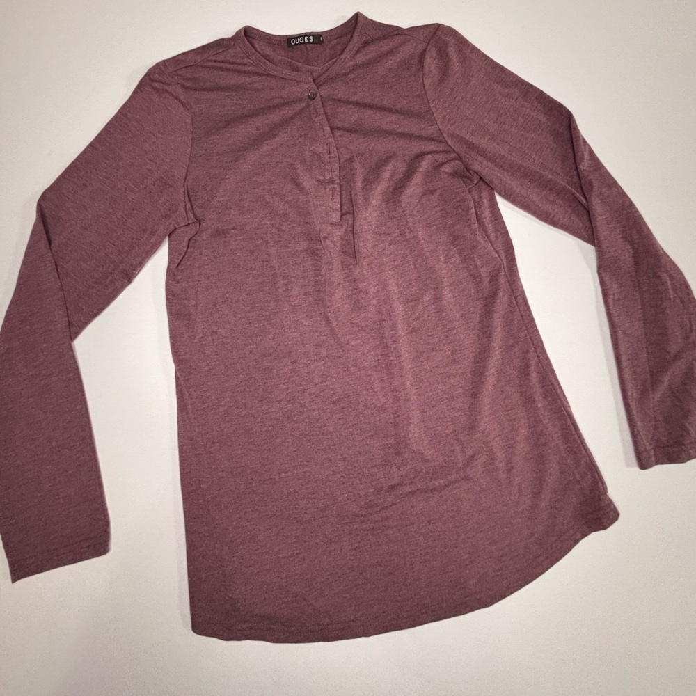 Ouges Henley Long Sleeve Layering Top